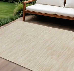 HomeRoots 573242 10 x 14 ft. Ivory & Gold Abstract Indoor & Outdoor Rectangle Area Rug