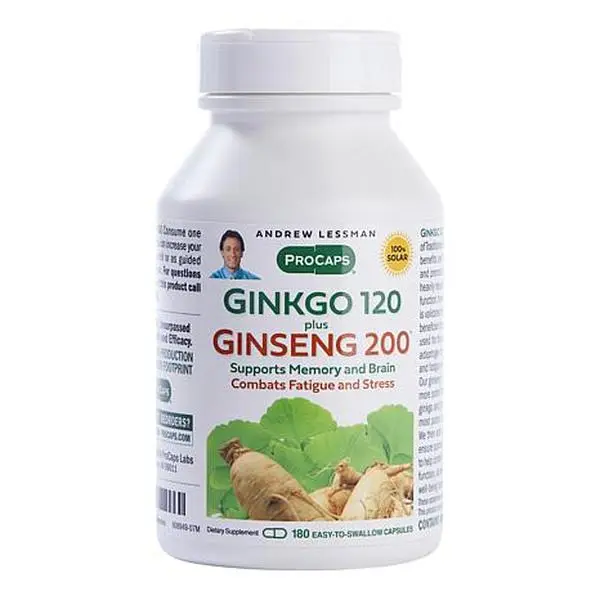 Andrew Lessman Ginkgo 120 Plus Ginseng 200 - 180 Capsules