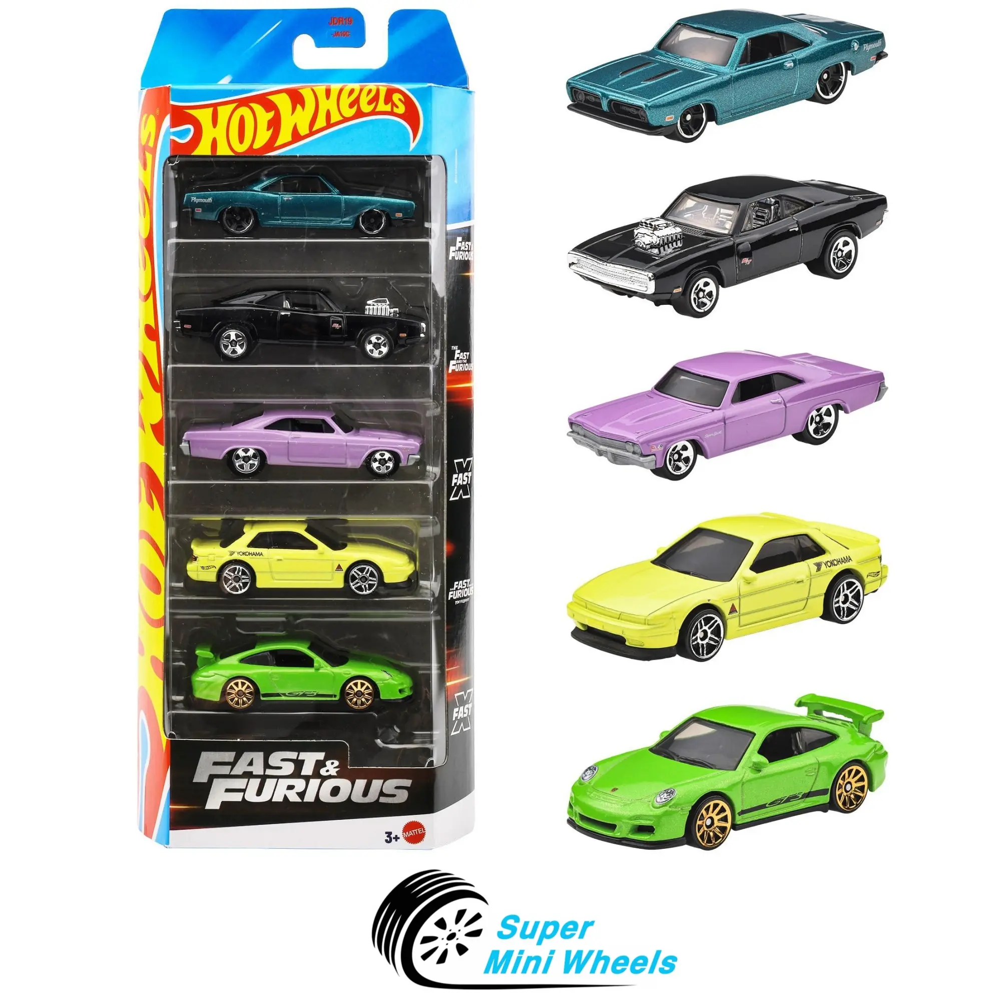 Hot Wheels 1:64 Fast & Furious 5 Pack Cars Set 2025