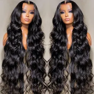 Bling Hair 13x4 Lace Front Wigs Human Hair 180 Density Hd Transparent Body Wave 13x6 Lace Frontal Human Hair Wigs For Women Pre Plucked Black Wig
