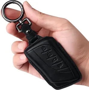 for Lexus Leather Key Fob Cover with Keychain Compatible with 2018-2026 ES350 LC500 LC500h LS500 LS500h 2019-2024 UX200 UX250h ES300h 2020-2026 GX460 Smart Key-Black