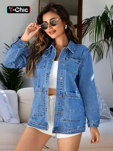 Women's Denim Jacket with Unique Pocket Design, Slim Fit and Comfortable Fabric, Modern Style for Various Occasions