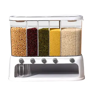 12L Cereal Grain Container Moisture Proof Rice Separate Bucket Insect Proof Dry Food Dispenser Multifunctional for Kitchen Household