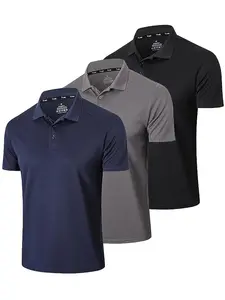 【Choose A size Up】 Men's 3/6 Pcs Polo Shirt Moisture Wicking Dry Fit Performance Athletic Short Sleeve Golf Shirt,Tactical Shirts Outdoor Menswear