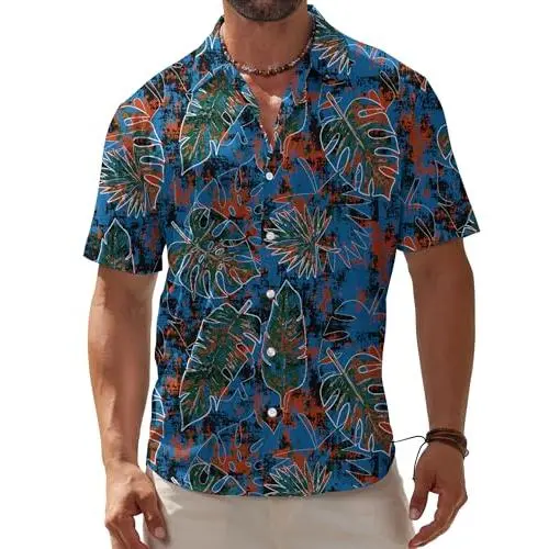 Red Leaf Navy Blue 1