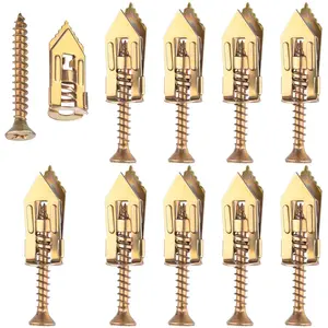 40 Pcs Self-Drilling Anchor Screws, Zinc Plated Steel Drywall Anchors, Heavy Duty Metal Expansion Bolt, No Drill or Holes, for TV, Shelf Straps, Gypsum Boards, Cabinets