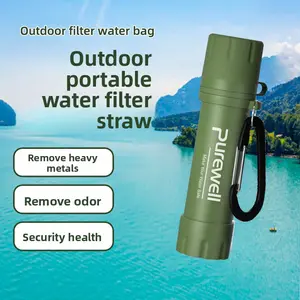 Portable Water Filter Straw Ultrafiltration Membrane for Outdoor Camping Hiking Travel Survival Emergency Water Purification System Lightweight Filtration Device