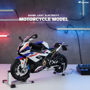 1/9 Scale S1000RR Style Superbike Large Die-Cast Model – Premium Alloy Metal Racing Motorcycle with Rotating Front Wheel and Poseable Kickstand, No Assembly Collectible Display Gift for Adults White