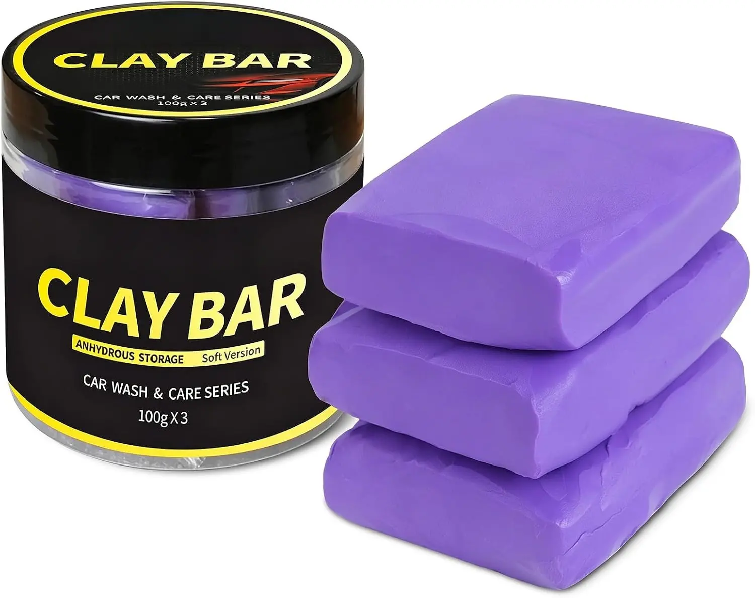 DIBMS 3 Pack 300g Clay Bar, 3x100g Medium Grade Magic Clay Bars for Car Detailing, Auto Clean Wash Bars for Deep Paint Surface Cleaning