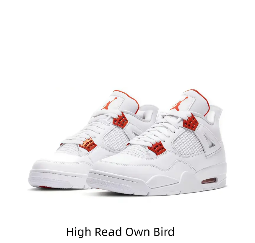 White Orange Retro Basketball Collectible Sneakers Breathable Mesh Inserts Wear-resistant White Outsole Vivid Minimal Accent Design Limited Hobby Collection Sneakers