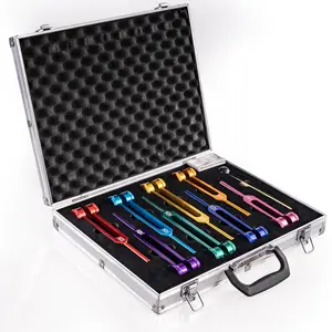 Tuning fork for healing set– 8-Piece Weighted Metal Frequency Forks (7 Frequencies + 1 Special), Includes Activator & Durable Aluminum Storage Box – For Calibration, Testing & Educational Use