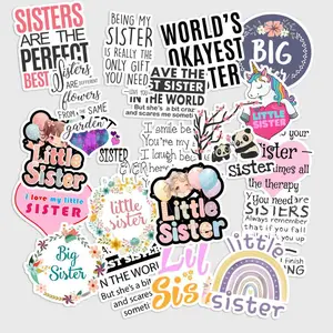 Sticker Pack 20 pcs Little Sister Stickers, Family Love Vinyl Decals