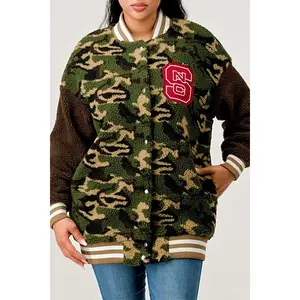 Camo Street Scholar Letterman Jacket jacket button
