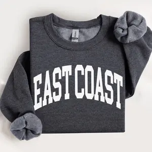 East Coast Sweatshirt, Vintage Varsity Aesthetic, Trendy Travel Destination Gift