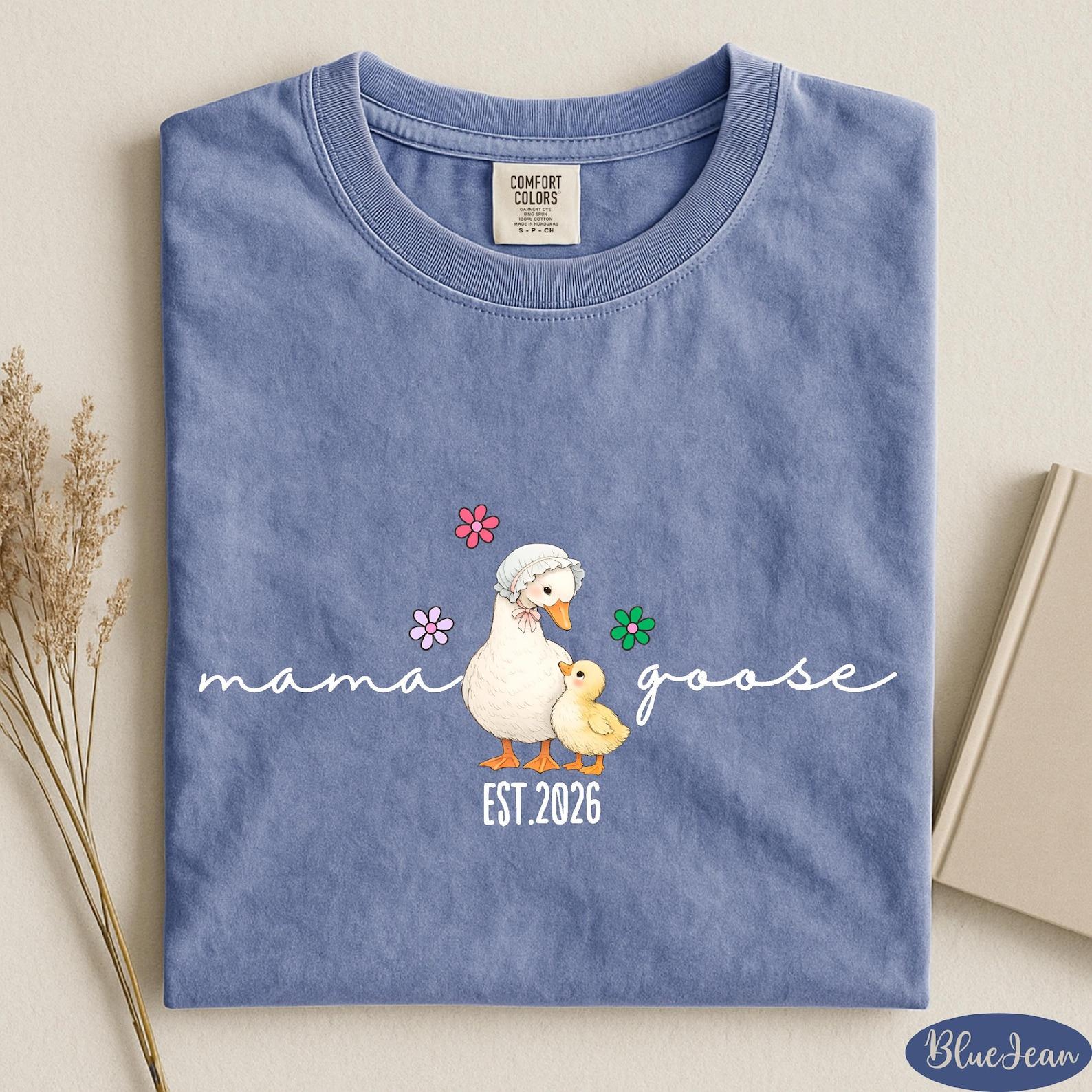 Comfort Colors Mama Goose Est. 2026 Shirt, Floral Mama Shirt, Cute Mama Goose Tee, Gift for Mom, Mother's Day Gift