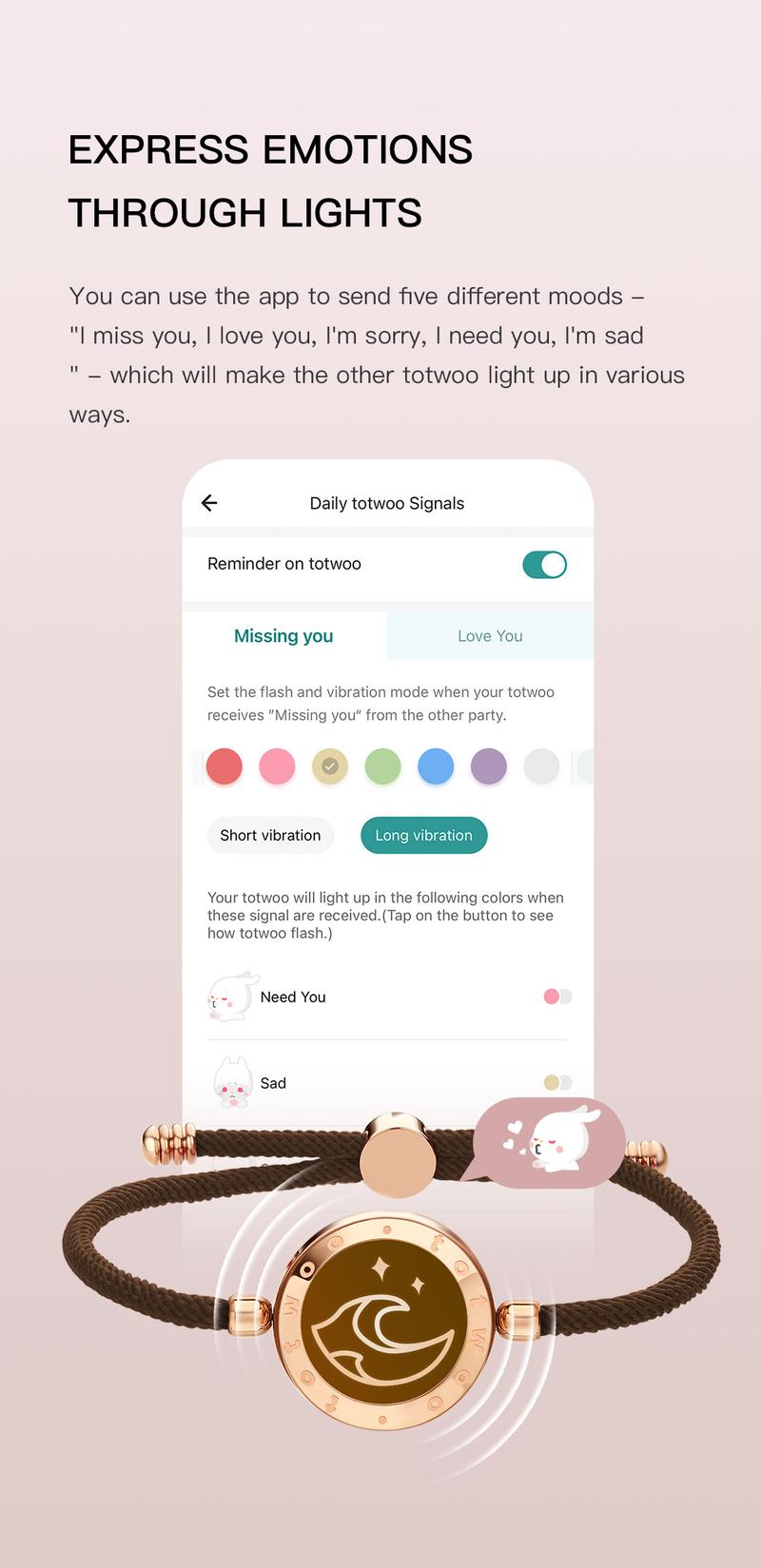 【emotional smart jewelry】totwoo Mountain&Sea Long Distance Touch Bracelets Functional Love Connect Gift For Boyfriend or Girlfriend or your Family 【emotional smart jewelry】totwoo Mountain&Sea Long Distance Touch Bracelets Functional Love Connect Gift For Boyfriend or Girlfriend or your Family