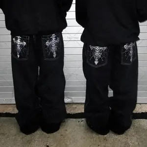 Y2K Jeans Baggy Pants Vintage 2000S American Hip-hop Punk Rock Fashion Versatile Denim Loose Streetwear Pocket Trouser