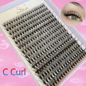 Natural Cluster False Eyelash Extension, 1 Box Mixed Length Individual Lashes, Self Grafting Curl Eyelashes, Eye Makeup Enhancement False Eyelashes, Fluffy Lash Clusters, Cosmetic
