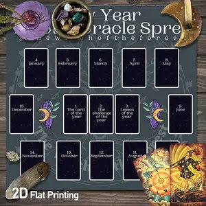 Divination Card Array Altar Cloth | Celestial Moon Table Cover | Cosmic Celestial Art Square Gaming Tarot Tablecloth for Witchcraft Astrology Fortune Telling | Perfect Gift for Spiritual Occasions and Festivals