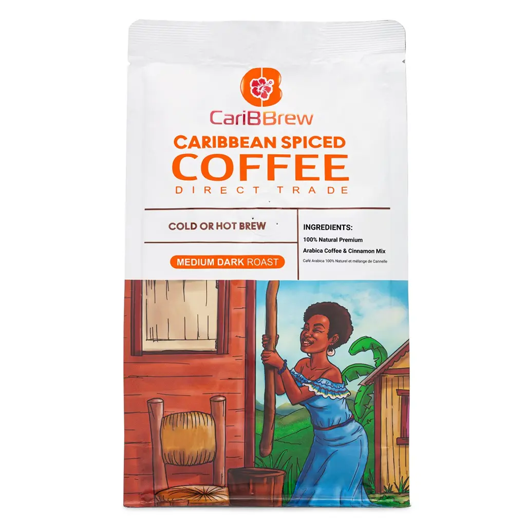 Caribbean Spiced Coffee - Premium Haitian Dark Roast 100% Arabica Beans Taffy Flavor Single Origin Haiti Direct Trade Cold or Hot Brew