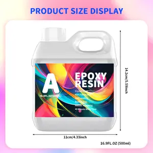 500ML Food Safe Epoxy Resin Set 1:1 Ratio Bubble Free Fast Curing For River Tabl