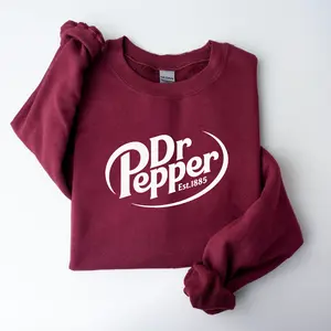 Vintage Soda Lover Sweatshirt, Burgundy Graphic Pullover for Her, Casual Crewneck, Fall Vibes Aesthetic, Women's Letter Print Sweatshirt