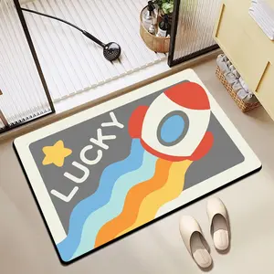 Silica Mud Mat, Ultra Absorbent Non-Slip Anti-Fall, Essential for Bathroom & Kitchen, Durable Easy Clean, Home Use Simple Design