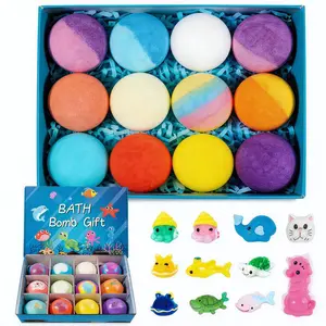 Bath Bombs with Surprise Toys Inside for Kids Gift 12 Pack Easter Egg Natural Rainbow Baths Bombs Ocean Theme Mega Foaming Bubbles Organic Essentials Shower Relaxing Kit for Girls Boys