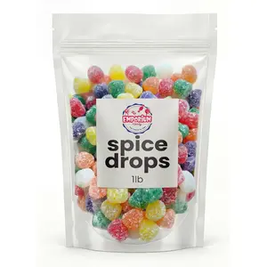 Spice Drops Gumdrops Candy 1 lb – Old Fashioned Assorted Spice Jellies , Chewy Gumdrops Bulk, Individually Flavored Classic Treat for Baking, Decorating, Holidays & Candy Dishes