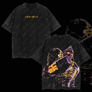 Super-style Collection Noisy boy - Real Steel Edition Double Printed Oversize Lightweight Acid Washed Tee Hoodie Sweater TV Series Graphic Design Top Cotton Streetwear Movie T-Shirt Clothes Menswear Womenswear Hoodie Sweatshirt Apparel Classic 6VD