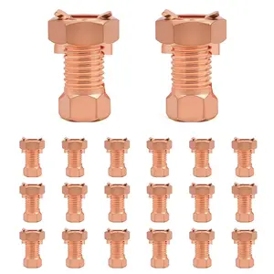 Electric Fence Split Bolt Connectors - High Strength Brass Ground Clamp for Ground Wire & Electric Fence Installation 20 Pack