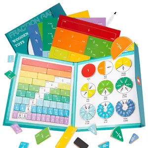 Magnetic Fraction Educational Puzzle Fraction Tiles and Circles, Equip Magnetic Score Disk Demonstrator,Math Manipulatives Enhance Early Primary School Students Mathematical Skills, Math Learning Tools, Visual Learning Tools