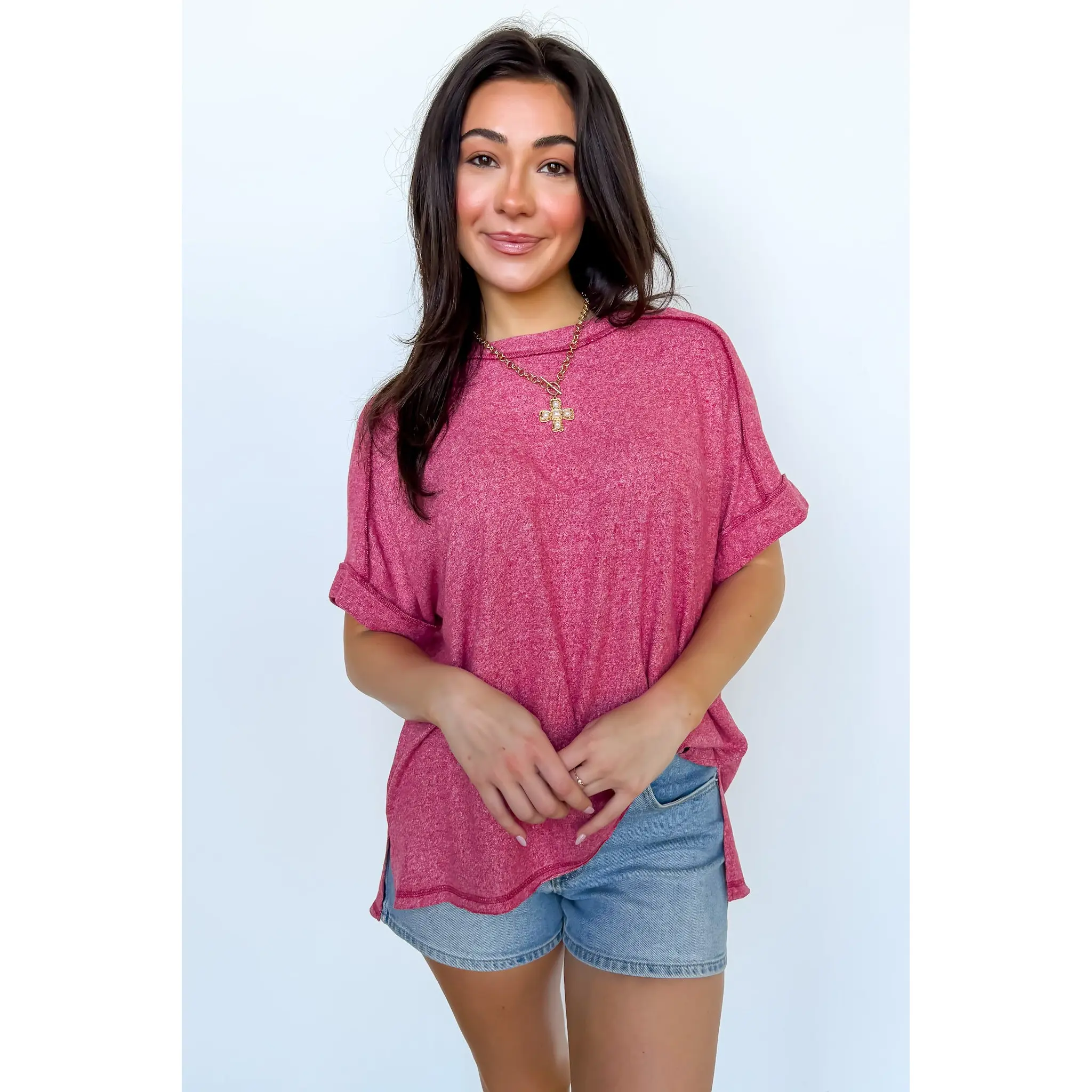 Sunday Muse Melange High Low Tee - BACK IN STOCK