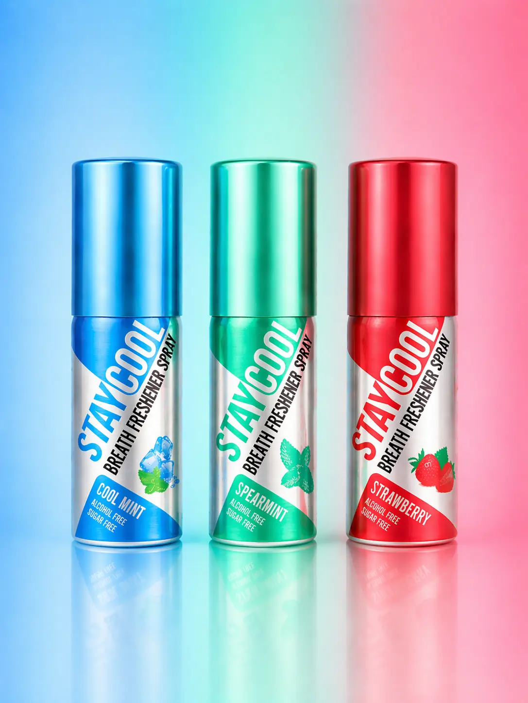 Mint Duo Plus Strawberry Breath Freshener Sprays - Cool Mint, Spearmint, Strawberry 3-Pack Mint Duo Plus Strawberry Breath Freshener Sprays - Cool Mint, Spearmint, Strawberry 3-Pack