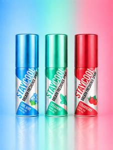 STAY COOL Mouth Spray 3-Pack - Cool Mint, Spearmint, & Strawberry | Sugar-Free & Alcohol-Free, Pocket-Sized Fresh Breath On the Go