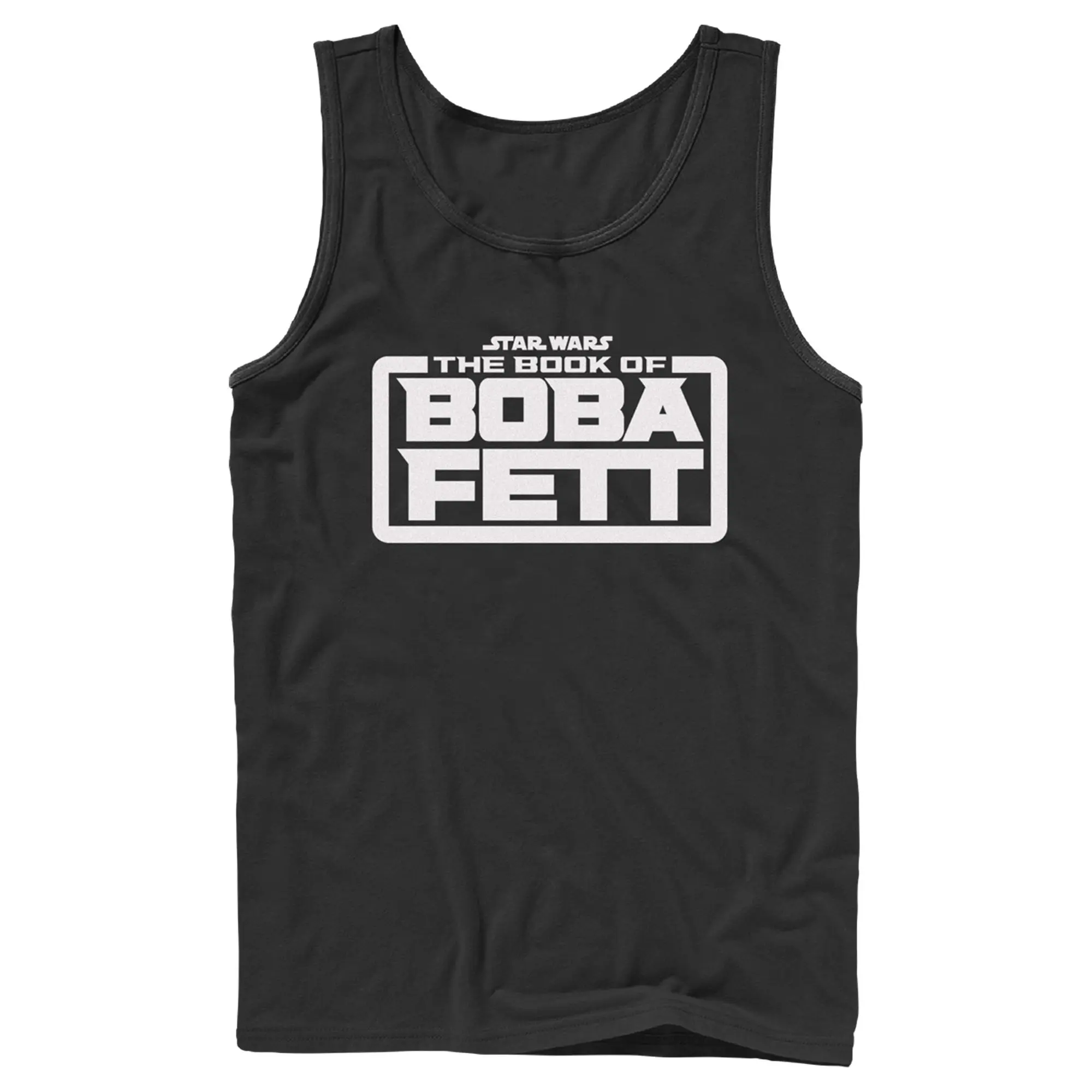 Men's Stylish Fashion Graphic Boba Fett Cosplay Sleeveless Tank Top, Star Wars: The Book of Boba Fett White Logo Menswear
