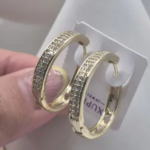 Earhoops plated gold 14k