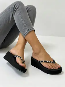 Summer Daisy Thick Sole Wedge Sandals for Women, Platform Flip Flops, Platform Wedges, Casual Platform Sandals, Beach & Poolside Footwear, Comfortable Outdoor Shoes