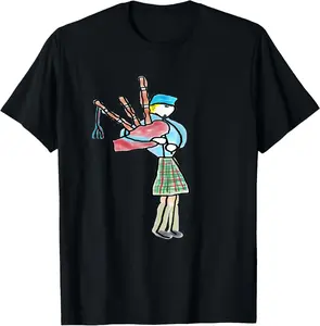 100%cotton Funny Bagpipe Playing T-Shirt