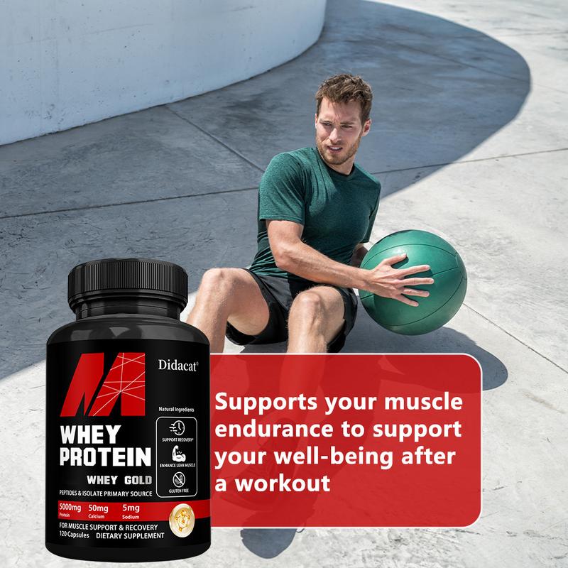 Didacat Whey Protein Health Supplement,Supports Muscle Health and Athletic Performance,120 Capsules