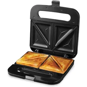 Electric Sandwich Maker with Non-Stick Plates, Indicator Lights, Cool Touch Handle, Easy to Clean and Store, Perfect for Cooking Breakfast, Grilled Cheese, Tuna Melts and Snacks, Black GPS401B
