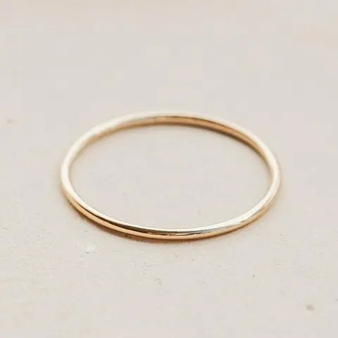 Hello Adorn Handmade Minimalist 1mm Wide Teeny-Tiny Band Ring - Midi Sizes, Unisex Dainty Rings, Versatile Occasion Jewelry Accessory
