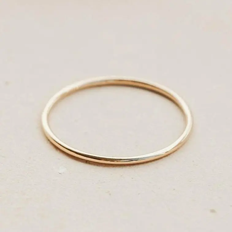 Hello Adorn Handmade Minimalist 1mm Wide Teeny-Tiny Band Ring - Midi Sizes, Unisex Dainty Rings, Versatile Occasion Jewelry Accessory