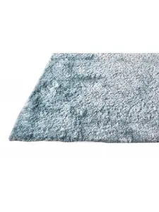 HomeRoots 510984 5 x 8 ft. Blue & Silver Shag Hand Tufted Handmade Rectangle Area Rug