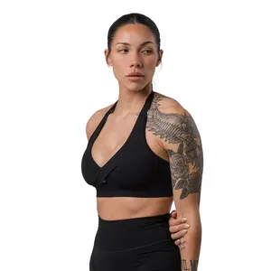 Gymreapers - Axis Twisted Halter Bra - Sculpted Flowstate Open-Back Activewear Bra
