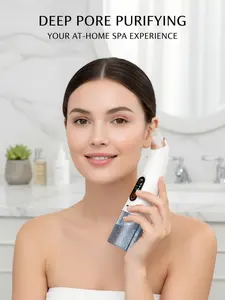 Clogged Pores? Oily Skin? This Hydra Facial Blackhead Remover Uses Bubble Suction to Extract Dirt, Oil & Impurities, Helps Shrink Pores & Improve Skin Texture, Portable Cordless Design, Rechargeable for Daily Care