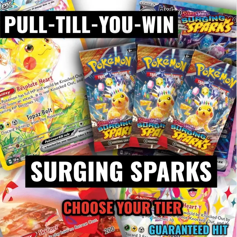 PULL-TILL-YOU-WIN- SURGING SPARKS Booster Packs *LIVE RIP*