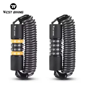 WEST BIKING Bike Helmet Lock Portable 4-Digit Password Bike Lock Combination Rust-Proof Bicycle Lock Zinc Alloy Durable Waterproof Bicycle Helmet Lock Bike Accessories