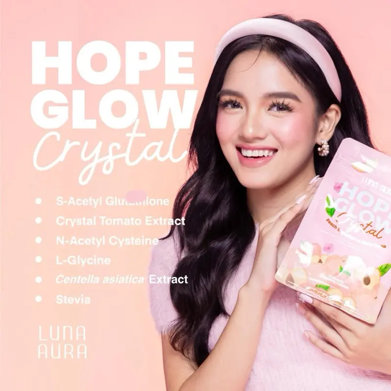 LUNA AURA Hope Glow Crystal Peach Glutathione Juice Drink  S-Acetyl  Glutathione, Crystal Tomato & Centella Asiatica Antioxidant Supplement   Supports Radiant Skin & Overall Wellness  10 Sachets x 18 g - TikTok Shop