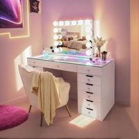 RGB drawer with 14 LED Bluetooth mirror